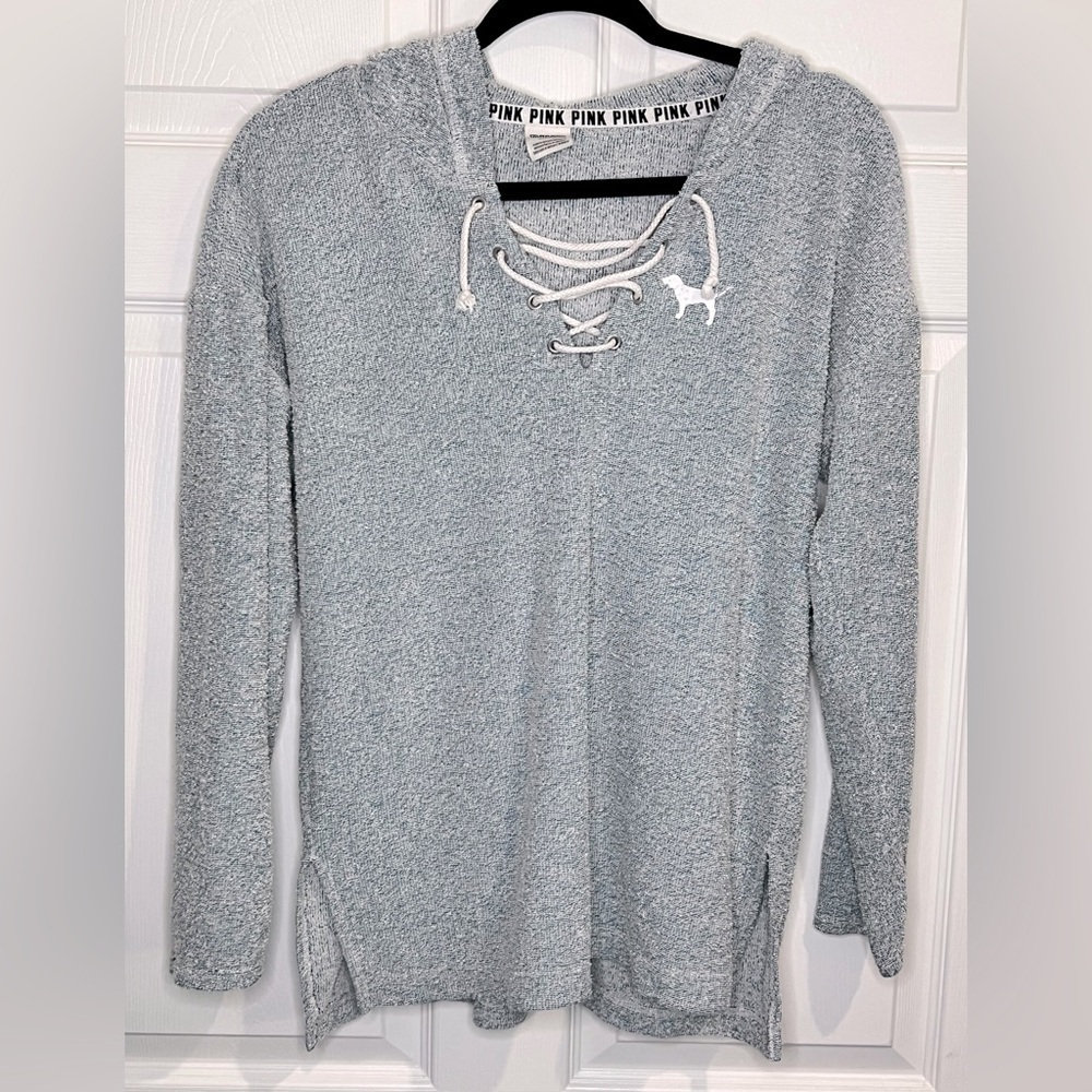 Victoria's Secret PINK Hoodie - Terry Cloth Pullover w/ Logo - Sz. Medium